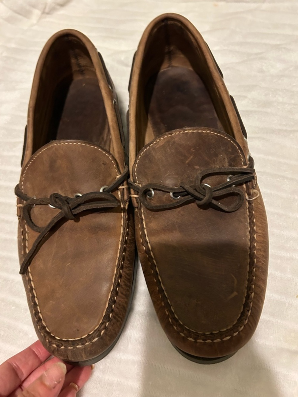 L. L. Bean Oil Tanned Two Tone Leather Boat 9 M